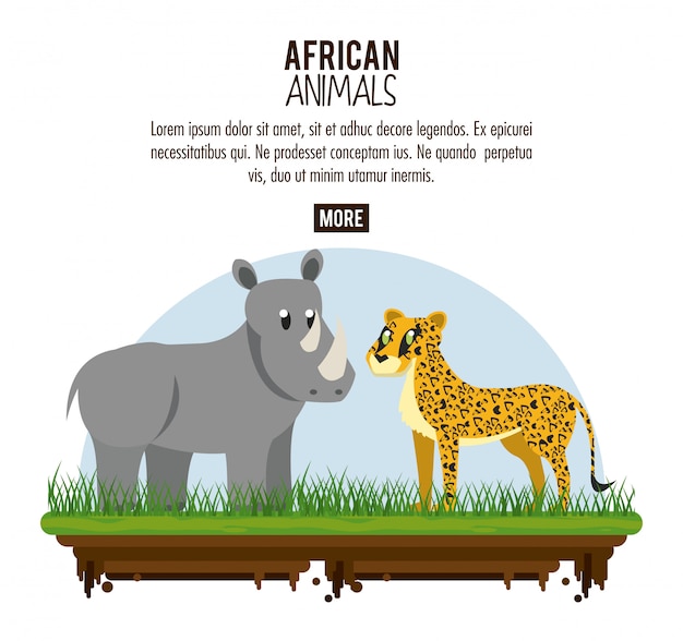 Dibujos animados de animales africanos