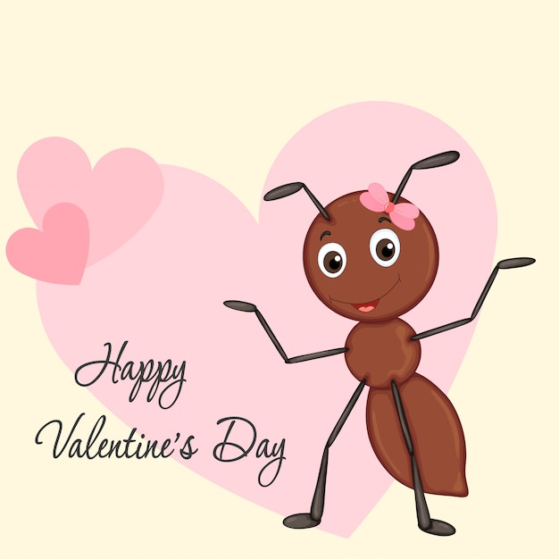 Dibujos animados con animales y letras para el día de San Valentín