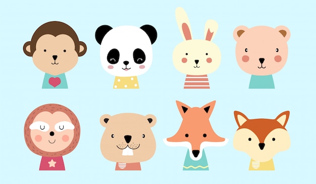 Dibujos animados de animales lindo bebé
