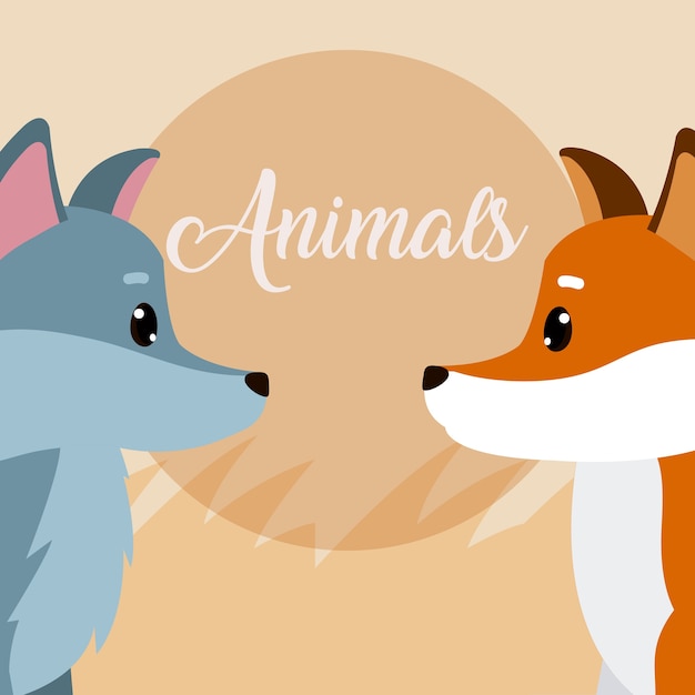 Dibujos animados de animales lindos