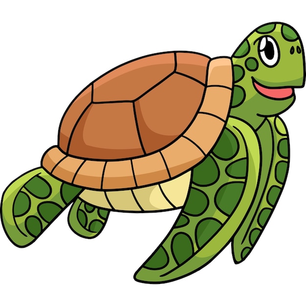 Dibujos animados de animales marinos tortuga color Clipart