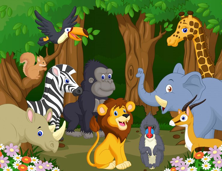 Vector dibujos animados de animales salvajes
