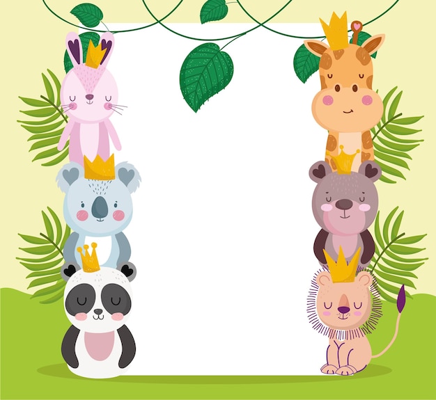 Vector dibujos animados de animales de la selva