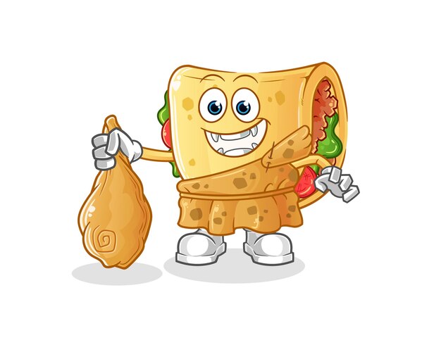 Dibujos animados antiguos de taco. vector de mascota de dibujos animados