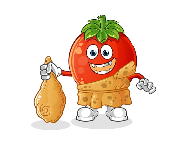 dibujos animados antiguos de tomate. vector de mascota de dibujos animados