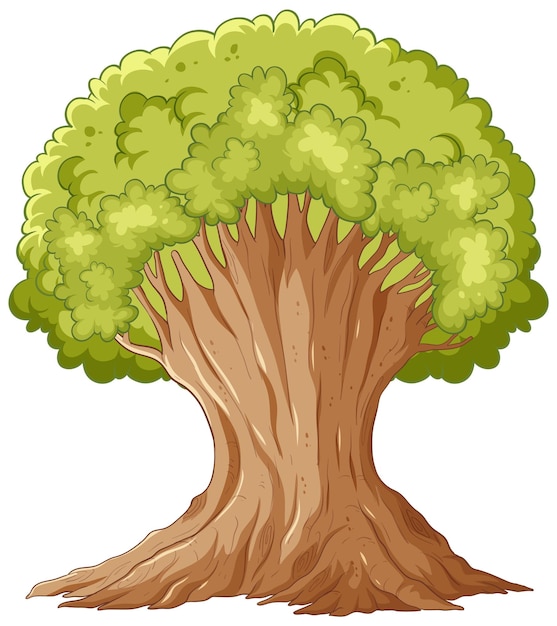 Dibujos animados de árbol simple aislado