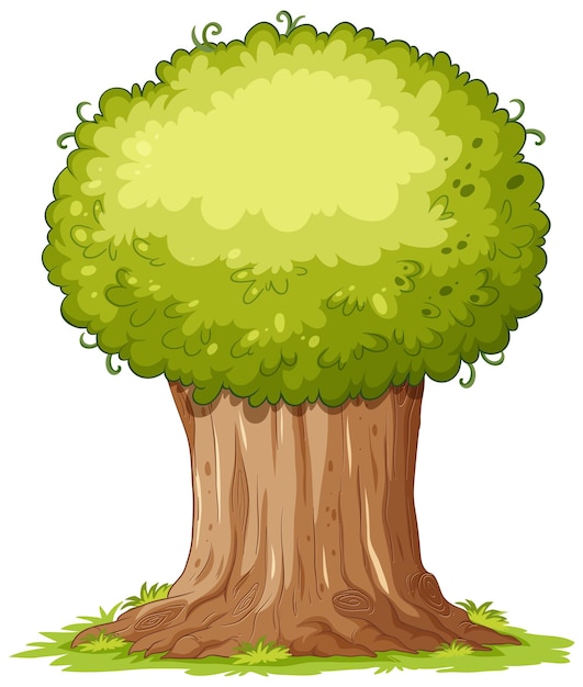 Vector dibujos animados de árbol simple aislado