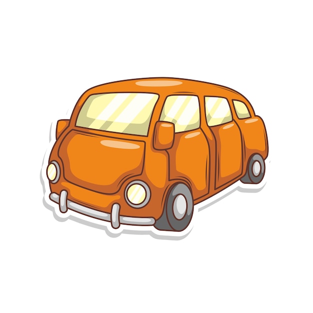 dibujos animados arte de ilustración de transporte de coches lindos