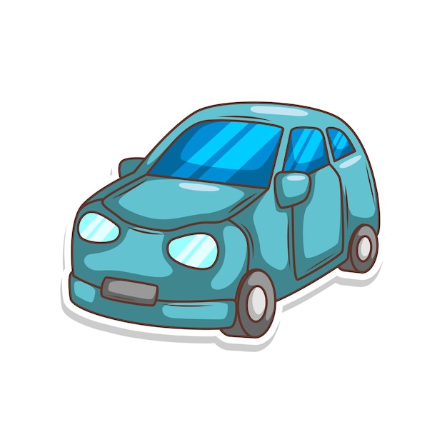 dibujos animados arte de ilustración de transporte de coches lindos
