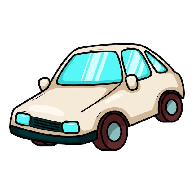 dibujos animados arte de ilustración de transporte de coches lindos
