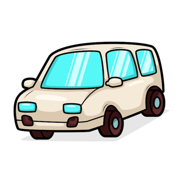 dibujos animados arte de ilustración de transporte de coches lindos