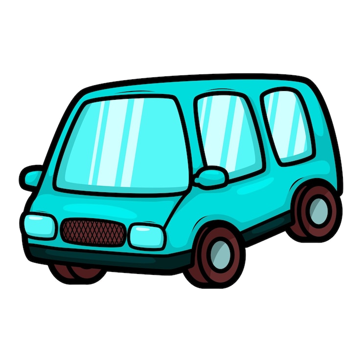 Vector dibujos animados arte de ilustración de transporte de coches lindos