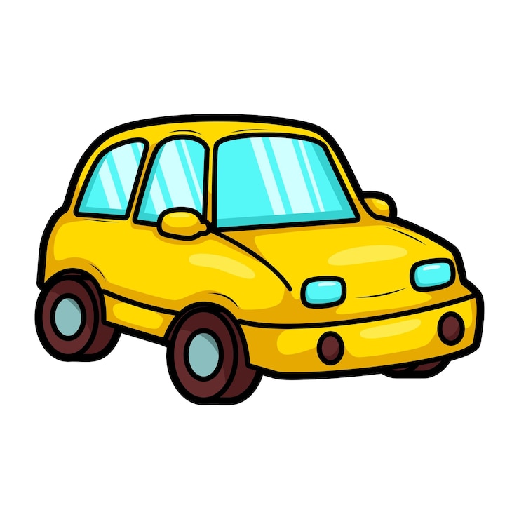 Vector dibujos animados arte de ilustración de transporte de coches lindos