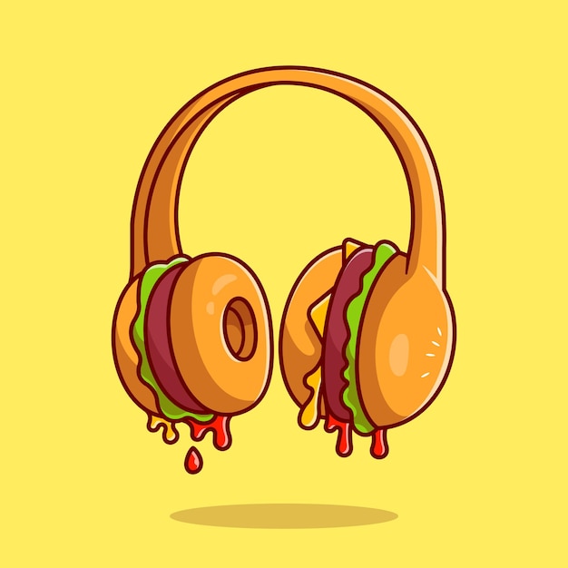 Dibujos animados de auriculares de hamburguesa