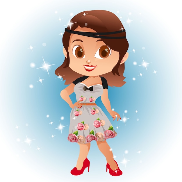 Dibujos animados Avatar con moda retro