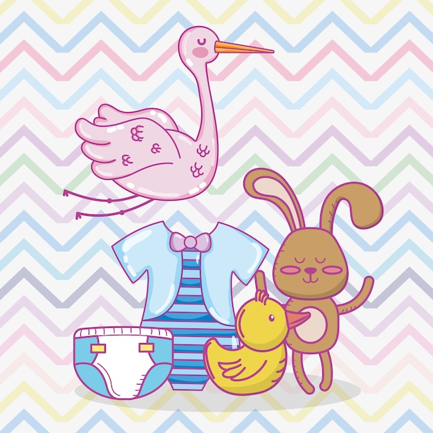 Vector dibujos animados de baby shower