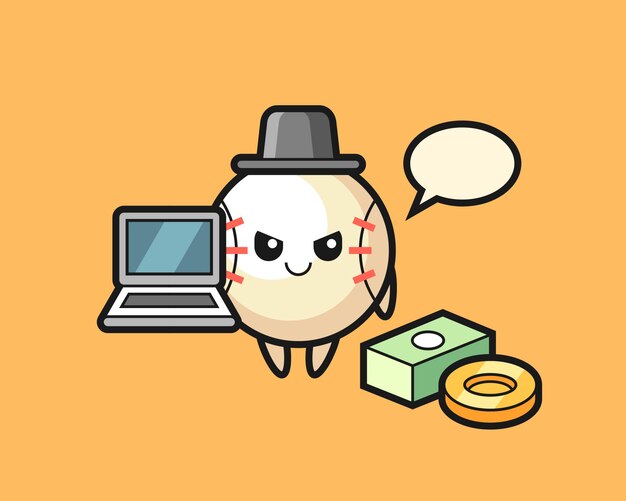 Dibujos animados de béisbol como hacker