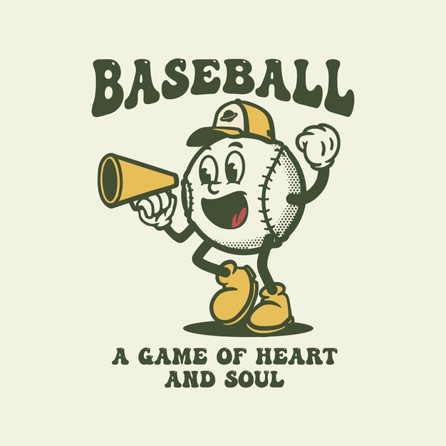 Dibujos animados de béisbol vintage