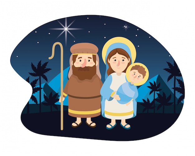 Dibujos animados de belén navideño