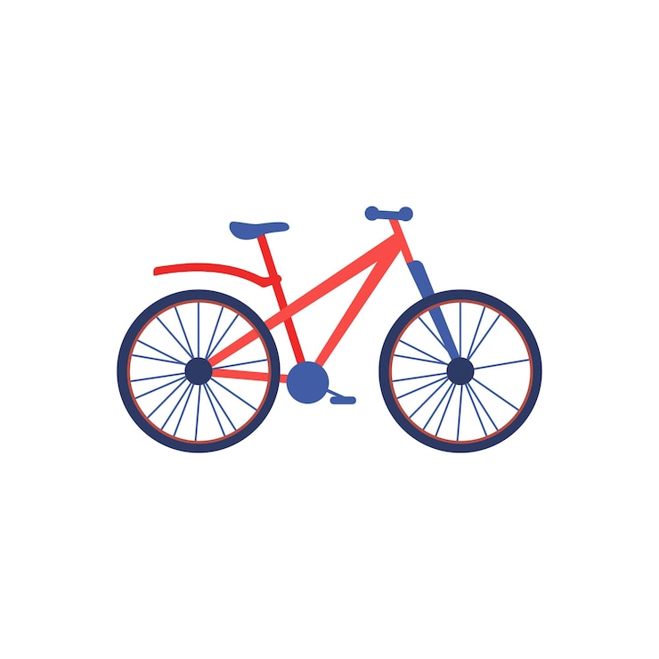 Vector dibujos animados de bicicleta vectorial aislado sobre fondo blanco