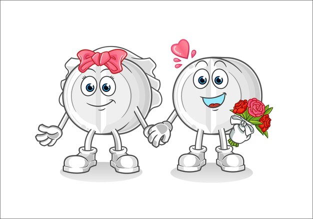 Dibujos animados de boda de medicina