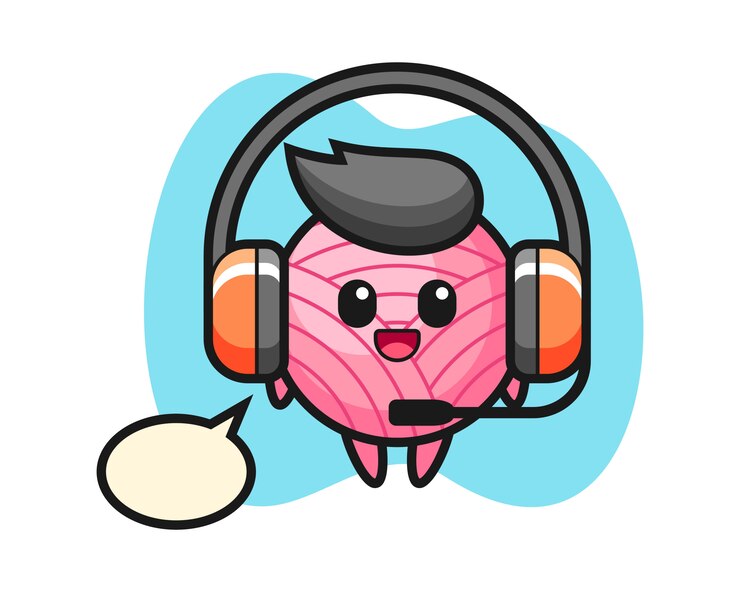 Vector dibujos animados de bolas de hilo como servicio al cliente