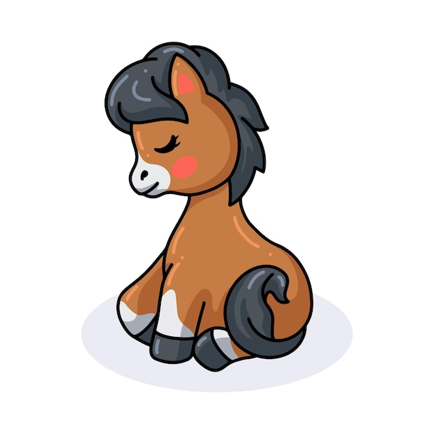 Dibujos animados de burro lindo bebé sentado