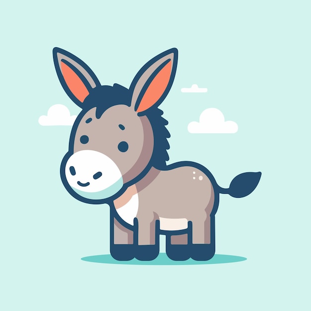 dibujos animados de burros felices diseño plano ilustración vectorial