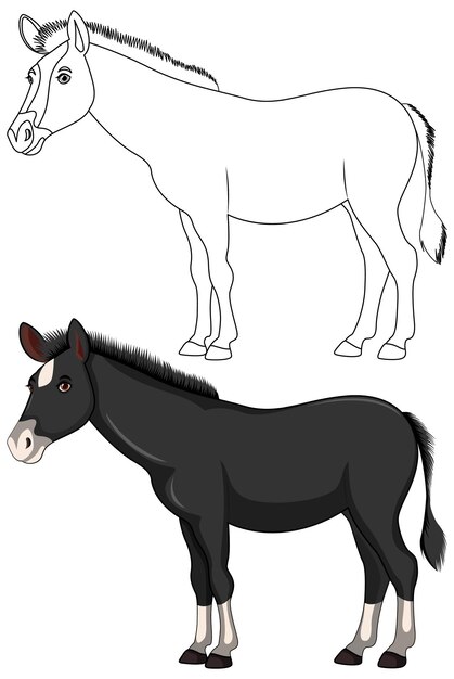 Dibujos animados de caballo negro