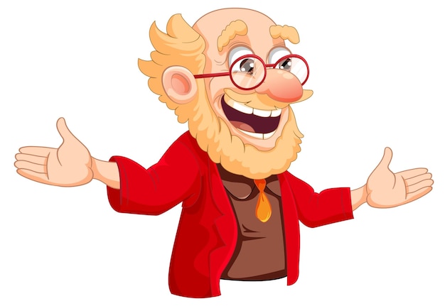Dibujos animados de cabeza de abuelo aislado