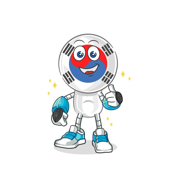 Dibujos animados de cabeza de corea del sur ejecutando vector de caracteres de ilustración