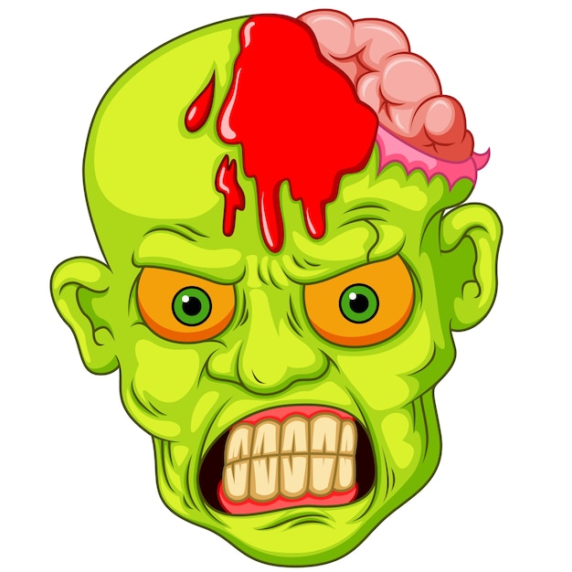 Vector dibujos animados de cabeza zombie