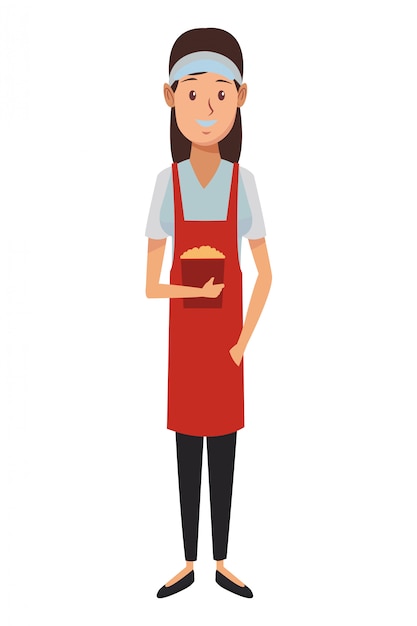 Vector dibujos animados de camarera de restaurante