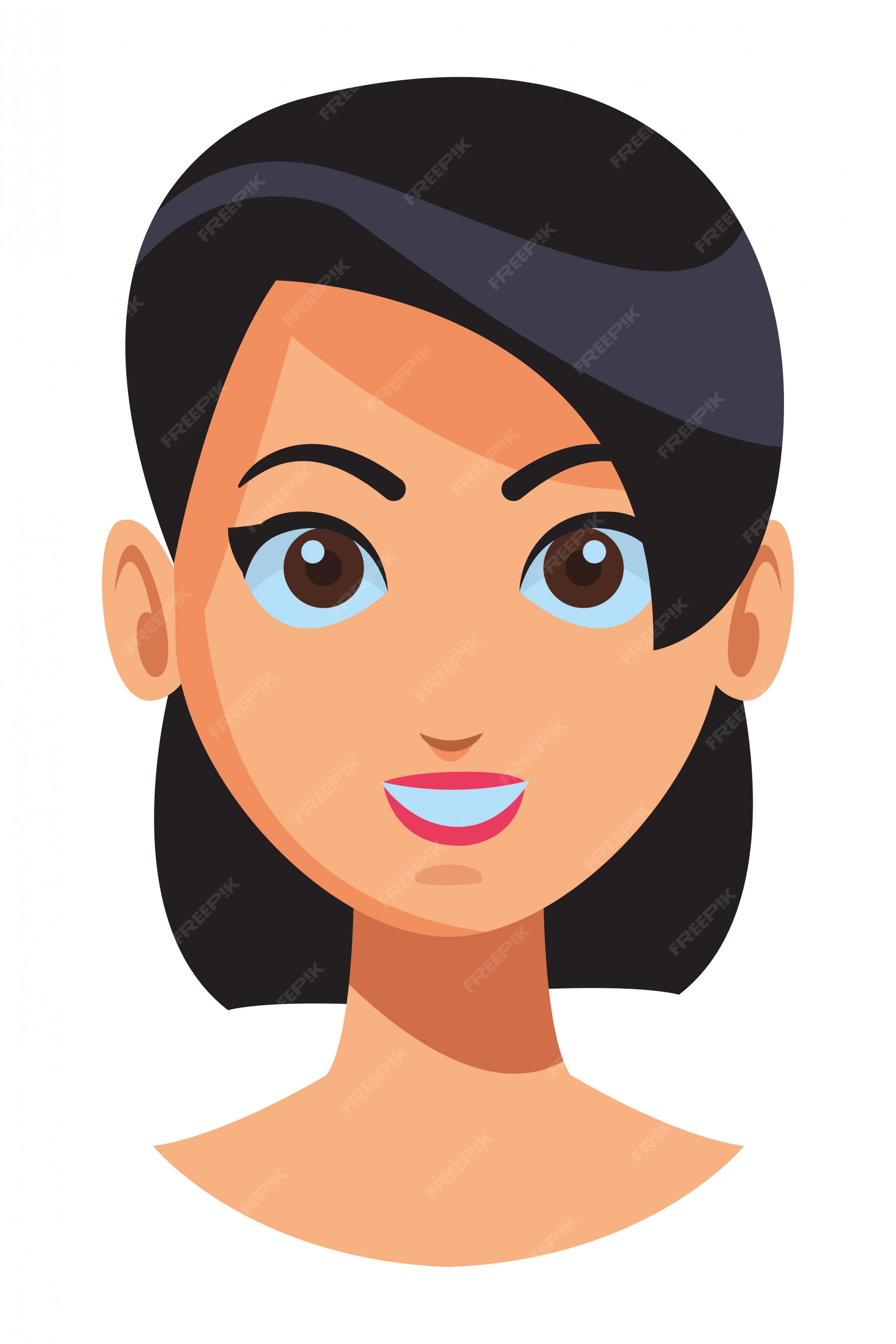 Dibujos animados de cara de mujer joven | Vector Premium Dibujos animados de cara de mujer joven | Vector Premium
