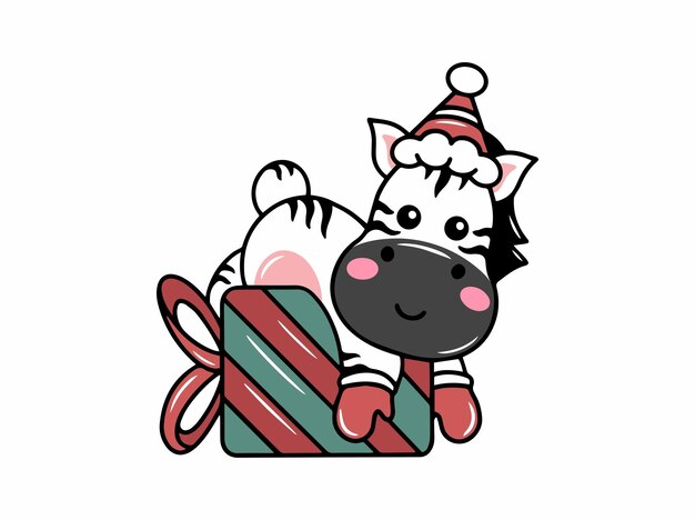 Dibujos animados de cebras para el día de Navidad