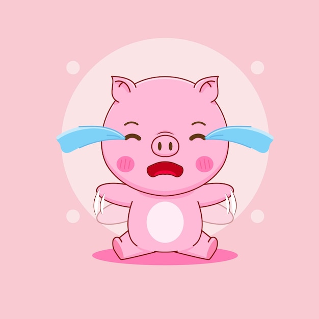 dibujos animados de cerdo llorando