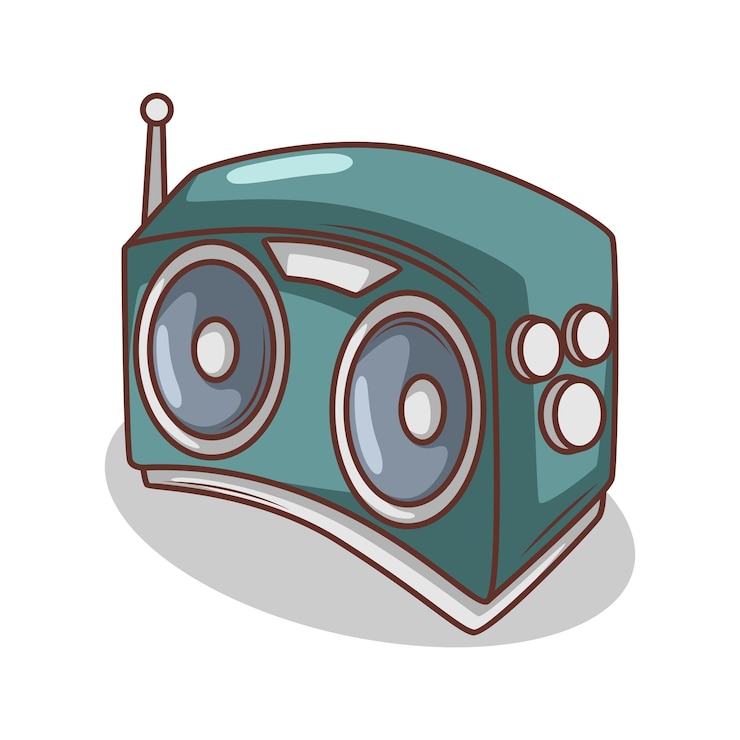 Vector dibujos animados clásicos de ilustración de radio
