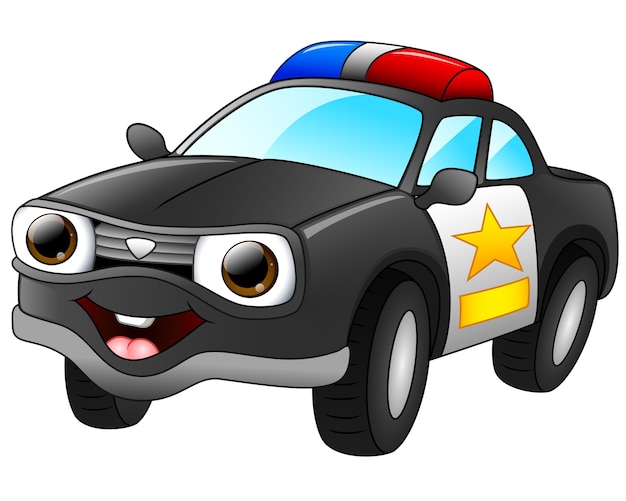 Vector dibujos animados de coche de policía