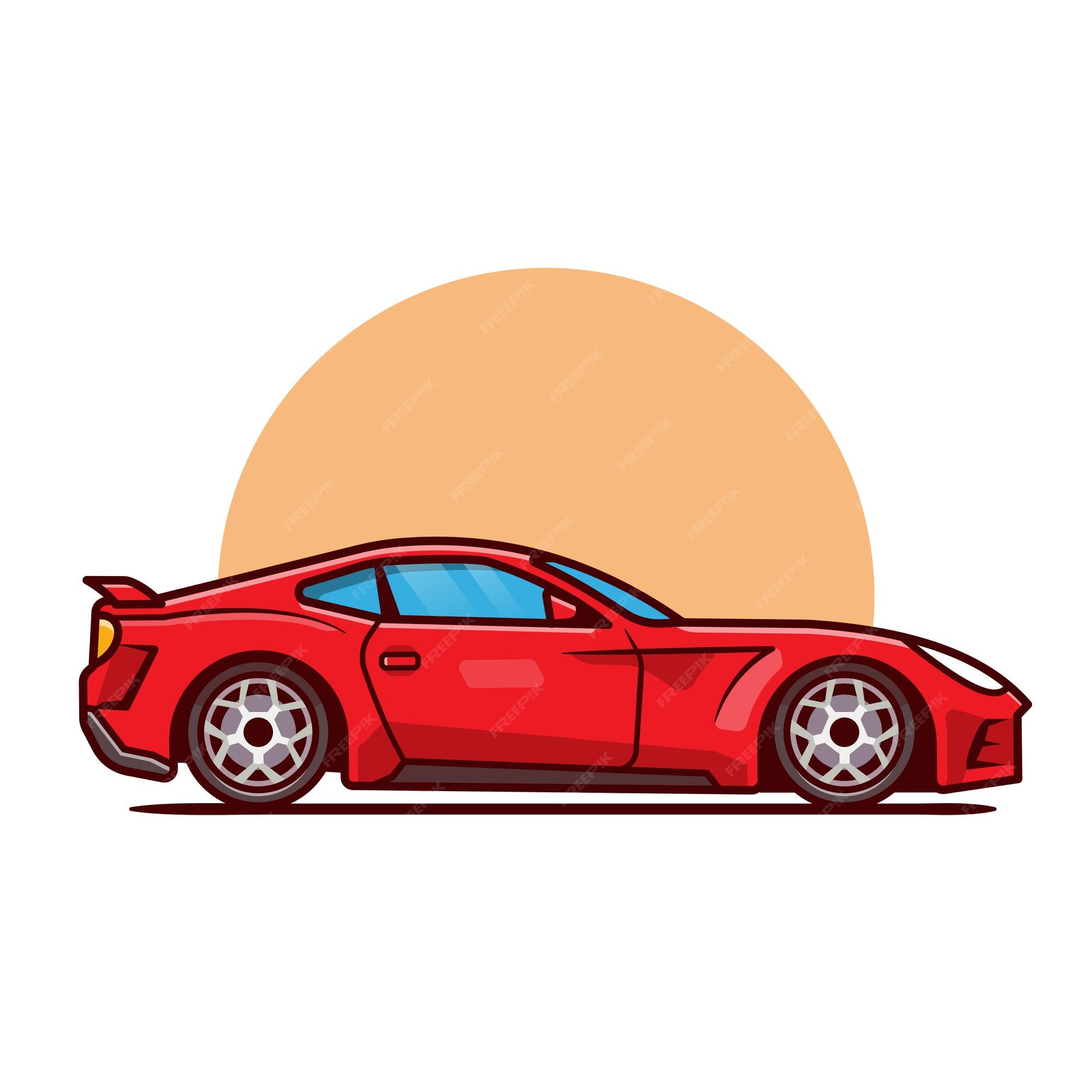 Dibujos animados de coches deportivos. transporte de vehículos aislado |  Vector Premium