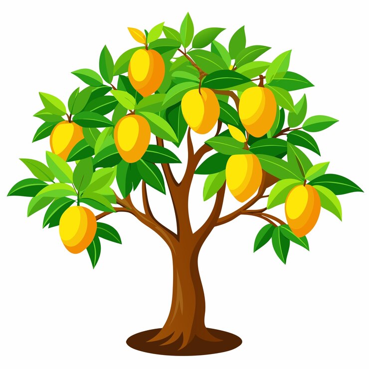 dibujos animados colorido árbol de mango vactor