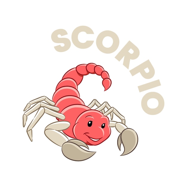 Dibujos animados coloridos del signo zodiacal de Escorpio