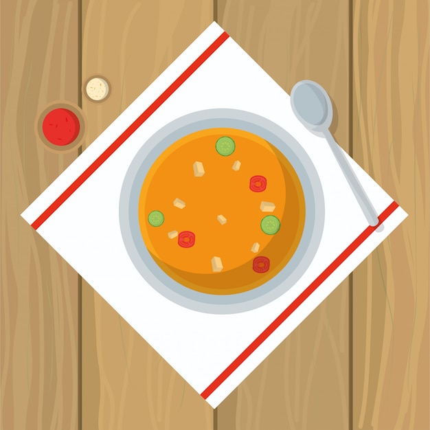 Vector dibujos animados de comida deliciosa