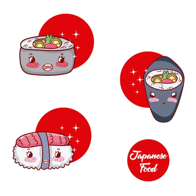 Dibujos animados de comida japonesa