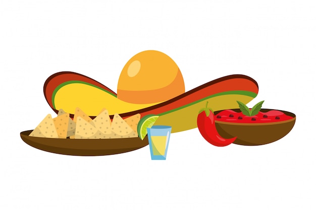 Vector dibujos animados de comida mexicana deliciosa