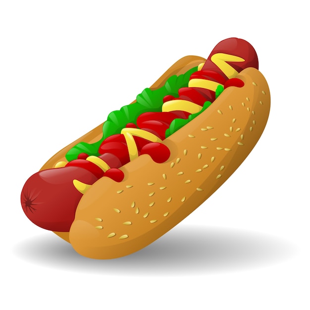 Dibujos animados de comida rápida de hotdog | Vector Premium