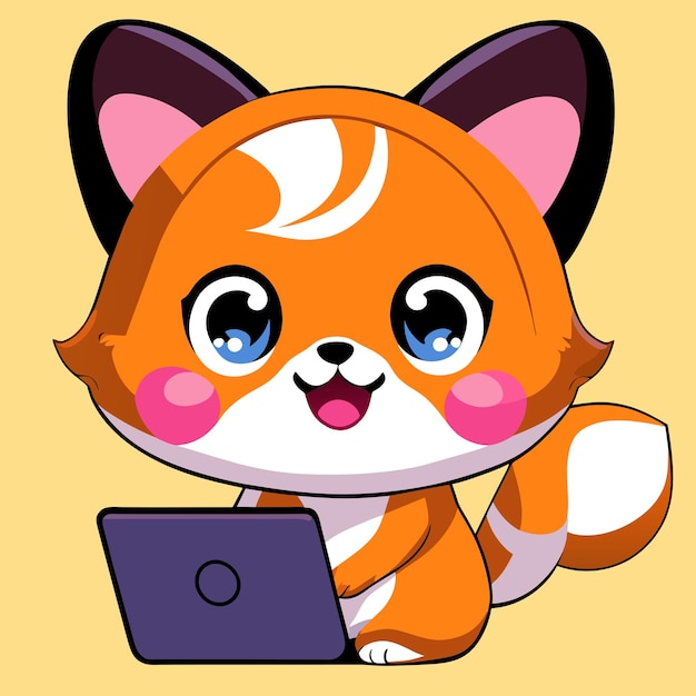 dibujos animados una computadora portátil