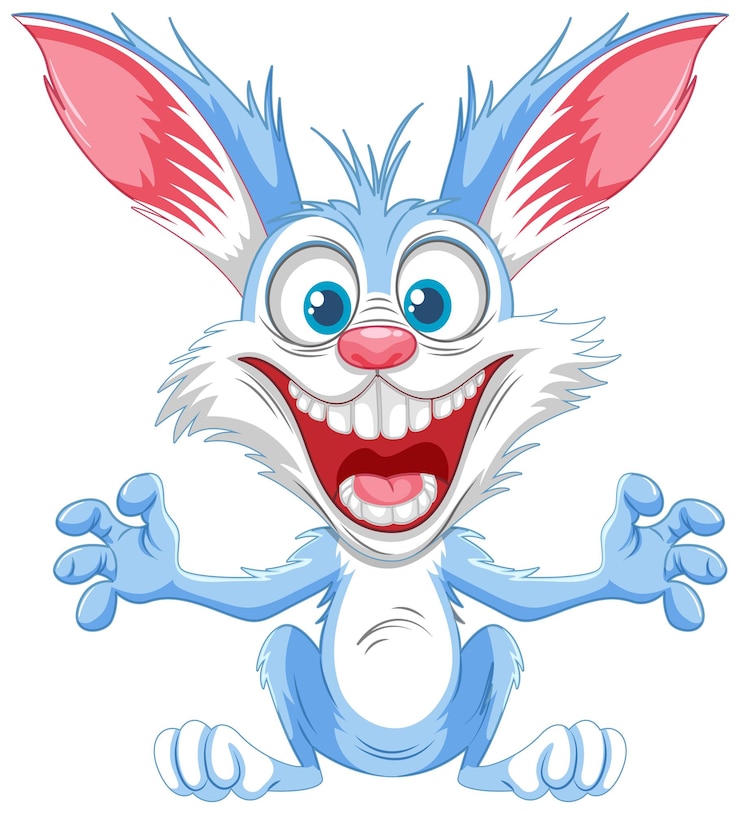 Vector dibujos animados de conejo loco se asusta
