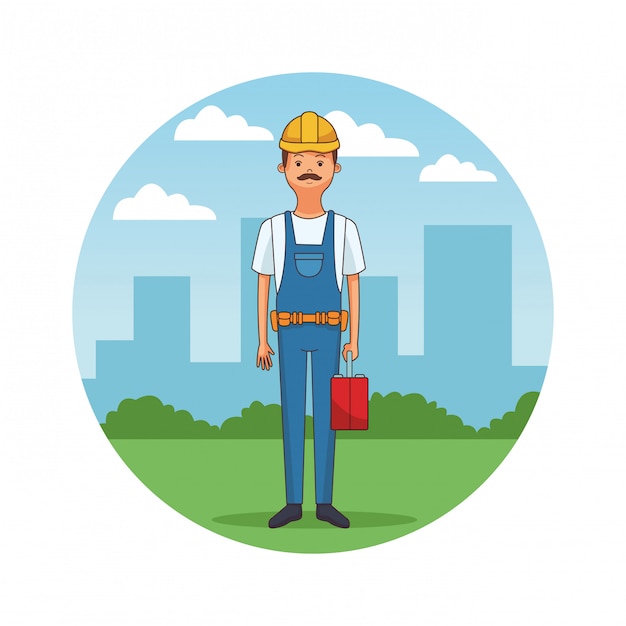 dibujos animados de constructor de construcción