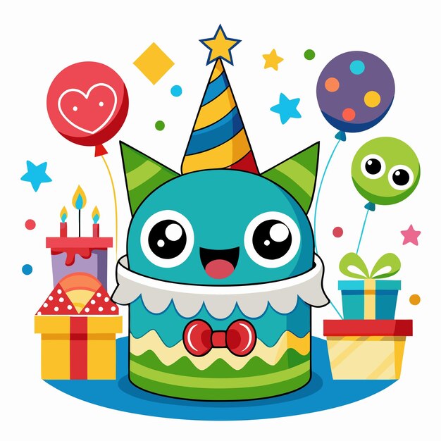 dibujos animados de cumpleaños arte vectorial