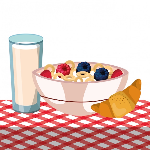 Dibujos animados delicioso desayuno sabroso